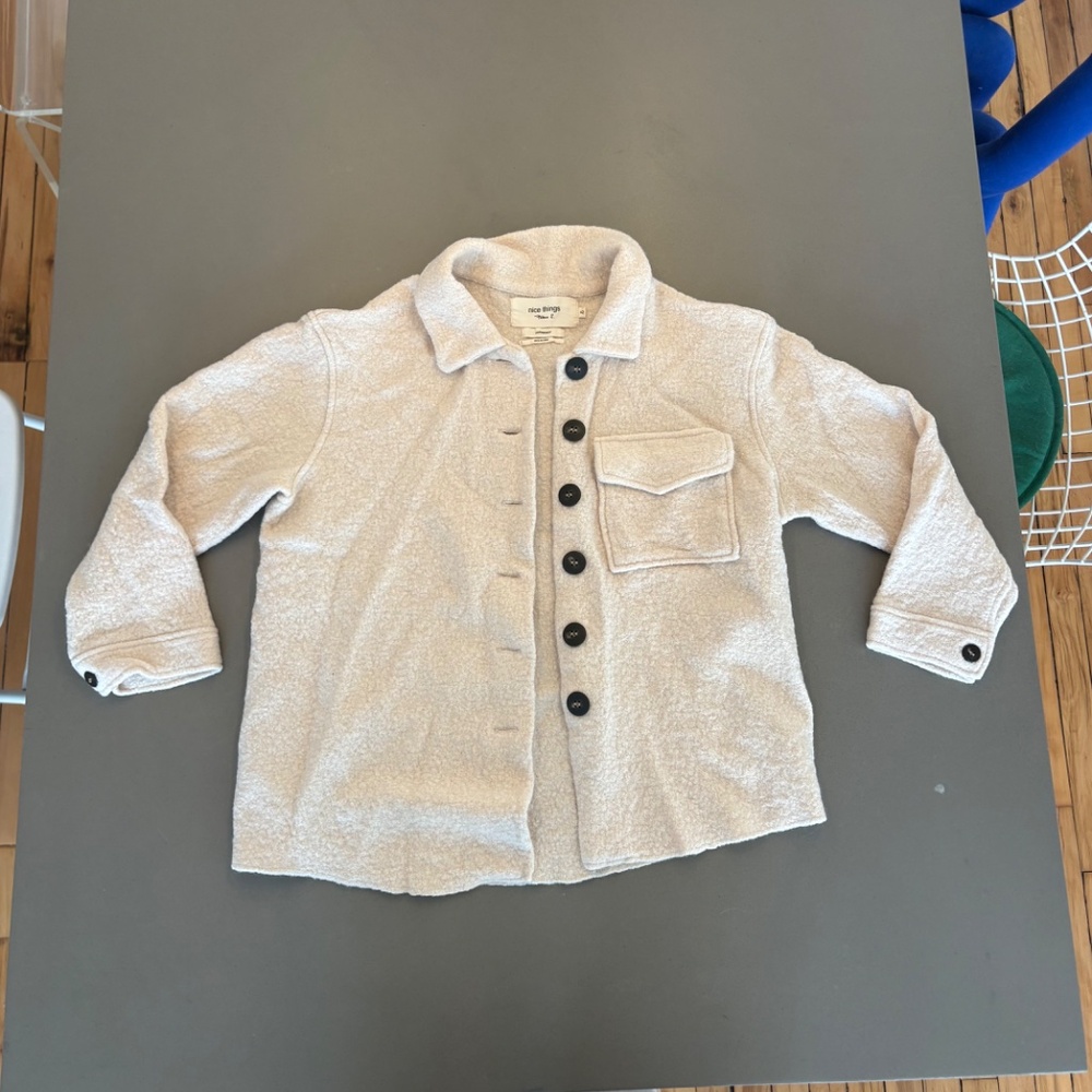 white wool button down coat size 42 Nice things by Paloma S